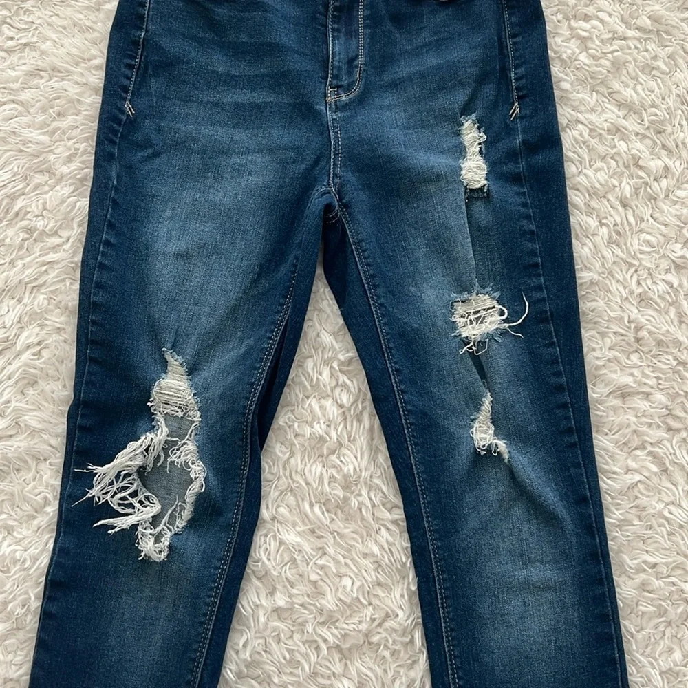 Mudd High Rise Jeggings Flex Stretch Denim Jeans Size 7 Skinny Distressed - Picture 7 of 12